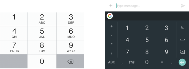 iphone and android mobile keyboards